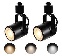 Bravsekai Black GU10 LED Track Lighting Heads, 2-Light 10W Dimmable, 3CCT Selectable Ceiling Spotlight Fixture for Indoor Home & Commercial Use(No Track Rail)