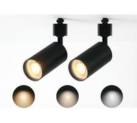 Bravsekai Black GU10 LED Track Lighting Heads, 2-Lights 10W 3CCT Dimmable Track Lights Head for Home, Store, Moblie Cart and Office(No Track Rail)