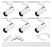 Bravsekai Brightened Track Lighting Heads and Rails Kit, 20W 3000K Plug in LED Track Lights Compatible with H-Type System with 2x1m Track Rails Modern Indoor Spotlight for Accent Lighting