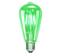 Bravsekai E27 ST64 Green LED Bulb, 4W Screw Decorative Filament Bulbs, 40W Equivalent, Modern Style, Non-Dimmable, Pack of 1