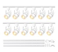 Bravsekai GU10 LED Track Lighting Complete Kit, with 450cm H Track Rails, 4000K Natural White Dimmable 12 Packs LED Ceiling Spotlight Fixture with Replaceable GU10 Bulbs