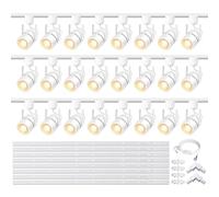 Bravsekai GU10 LED Track Lighting Complete Kit, with 800cm H Track Rails, 4000K Natural White Dimmable 24 Packs LED Ceiling Spotlight Fixture with Replaceable GU10 Bulbs