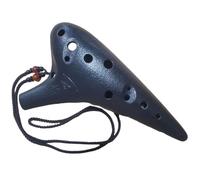 Bravura 12 Hole Ocarina - Alto C - Black Durable Plastic - Sweet Potato flute - Focalink - Easy to play - Perfect for First Timers - Free Songbook & Tutorial
