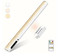 bravzurg Strip Light Bar Battery Powered,4000mAh Battery Operated Lights | Magnetic Dimmable Remote Control, Rechargeable Led Under Shelf Lighting for Wall Kitchen Bathroom Indoor Cabinet - White