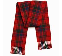BRAW CLANS TARTANS 100% Pure Lambswool Tartan Scarf for women and men - 60x12 Unisex winter long soft warm - Red Check scarves - Brushed wool - Mothers day, Gift for Christmas (Robertson Red Tartan)