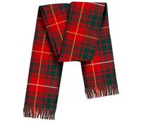 BRAW CLANS TARTANS 100% Pure Lambswool Tartan Scarf women and men - 12x60 - All-season essential - Red Checkered scarves - Smooth Brushed wool -Mothers day, Fathers day gift (Bruce Scottish Tartan)