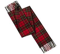 BRAW CLANS TARTANS 100% Smooth Lambswool Tartan scarves made in Scotland - 180x25CM - Red check - All-season essential Extra Long Scarf - Valentines day, Mothers day, Wedding Gift (Brodie Red Modern)