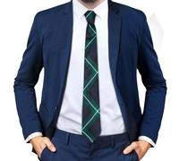 BRAW CLANS TARTANS 100% wool Tartan Ties for men Made in Scotland - 3.15" width mens ties - Green tie for men - Lamont Scottish Tartan - Gift for Fathers day, Wedding, Christmas