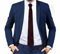 BRAW CLANS TARTANS 100% wool Tartan Ties for men Made in Scotland - 3.15" width mens ties - Red tie for men - Gow Scottish Tartan - Gift for Fathers day, Wedding, Christmas