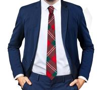 BRAW CLANS TARTANS 100% wool Tartan Ties for men Made in Scotland by Ingles Buchan - 3.15" width mens ties - Red tie for men - Lennox Scottish Tartan Gift for Valentines day, Fathers day, Wedding