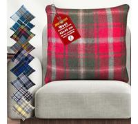 BRAW CLANS TARTANS 2 Pcs Wool cushion covers 43x43 CM, Heritage tartan sofa cushion cover, Red Check large cushion cover case, home decor, Caravan, Travel, Car - Dark Maple Highlands Tartan