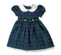 BRAW CLANS TARTANS Black Watch Kids Tartan Dress | Belt Ties | Made in UK | Scottish Heritage Gift for Girls | Size 4 Year