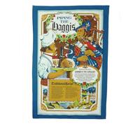 BRAW CLANS TARTANS Cotton Tea Towel - Pack of 2 - piping the haggis Design | Traditional Scottish Heritage Kitchen Accessory | 100% Cotton | Versatile & Durable | 48x76 cm Size