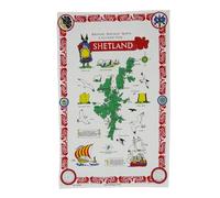 BRAW CLANS TARTANS Cotton Tea Towel - Pack of 2 - Shetland Map Design | Traditional Scottish Heritage Kitchen Accessory | 100% Cotton | Versatile & Durable | 48x76 cm Size