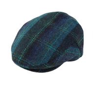BRAW CLANS TARTANS Harris Tweed 100% Wool Mens County Caps - Different Designs - Gents Hat - Gift for him - Satin Lining - Sizes from S to XXL (UK, Alpha, M, Blue and Turquoise)