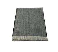 BRAW CLANS TARTANS Harris Tweed Authentic Fringed Scarf - 150cm x 26cm - Crafted in Scotland - handwoven - For Men & Women (Classic herringbone)