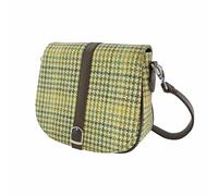 BRAW CLANS TARTANS Ladies Shoulder Bag - Harris Tweed outer made in Scotland - Scottish Tartan Wool, Stylish & Versatile Messenger Bag for Work, Travel & Everyday Use - Yellow check
