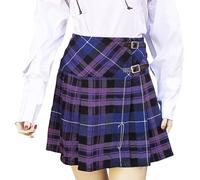 BRAW CLANS TARTANS Ladies Tartan Mini Kilt Skirt for Women - Traditional Scottish Tartan Plaid Dress - Adjustable Straps - UK Size 24 - Honour of Scotland Blue
