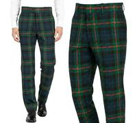 BRAW CLANS TARTANS Men’s Tartan Trousers - Hidden Expandable Waist, Regular Fit Check Design Trousers Scottish Wedding, Golf and Formal Wear - Gunn Tartan