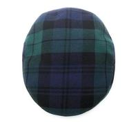 BRAW CLANS TARTANS Men's Tartan Flat Cap 56cm (UK 7)- Black Watch - Quilted Lining, Authentic Scottish Design - Made in The UK