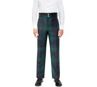 BRAW CLANS TARTANS Men's Tartan Trews Black Watch Tartan - Waist 42" - Inner Length 31" (Regular) - Scottish Highland Poly-Viscose Trousers