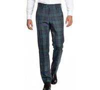 BRAW CLANS TARTANS Men's Tartan Trousers Regular fit, Expandable Waist, Plaid Check - Formal, Casual - Tartan Pants for Any Season, Wedding, Golf - Winter Warm Fabric - Black Watch Tartan