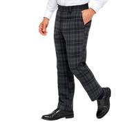 BRAW CLANS TARTANS Men's Tartan Trousers Regular fit, Expandable Waist, Plaid Check - Formal, Casual - Tartan Pants for Any Season, Wedding, Golf - Winter Warm Fabric - Grey Granite Tartan