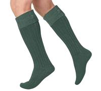 BRAW CLANS TARTANS Merino Wool Kilt Hose for Men - Made in Scotland - Traditional Scottish Kilt Socks - Warm, Soft Knee High Mens Socks - Ancient Green socks, size Medium