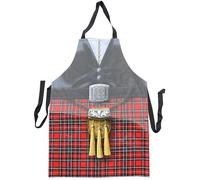 BRAW CLANS TARTANS Scottish Piper Apron - PVC Coated, Tartan Kilt Design, Unisex, One Size, Sleeveless, Adult, Heavy Weight Cotton & Plastic, Wipe Clean Only