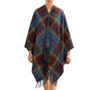BRAW CLANS TARTANS Soft wool cape made in Scotland - Thick, Warm Winter Poncho - 160cm x 100cm Anderson Tartan - Long Cape Blanket Poncho - Mothers day, Gift for Christmas - Home, Travel, Camping
