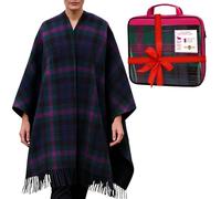 BRAW CLANS TARTANS Soft wool cape made in Scotland - Thick, Warm Winter Poncho - 160cm x 100cm Baird Tartan - Long Cape Blanket Poncho - Mothers day, Gift for Christmas - Home, Travel, Camping