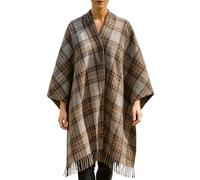 BRAW CLANS TARTANS Soft wool cape made in Scotland - Thick, Warm Winter Poncho - 160cm x 100cm MacKellar Tartan - Long Cape Blanket Poncho - Mothers day, Gift for Christmas - Home, Travel, Camping