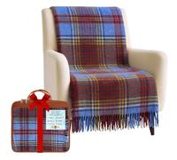 BRAW CLANS TARTANS Soft Wool Tartan Knee Blanket - 185x77cm Scottish tartan Check Rug with Fringed Edges - Warm Sofa, Travel & Car Blanket for Christmas (Anderson)