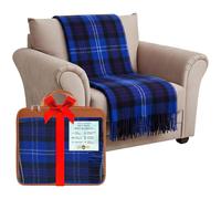BRAW CLANS TARTANS Soft Wool Tartan Knee Blanket - 185x77cm Scottish tartan Check Rug with Fringed Edges - Warm Sofa, Travel & Car Blanket for Christmas (Heritage of Scotland)