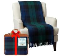 BRAW CLANS TARTANS Soft Wool Tartan knee blanket lap throw - lap blanket for sofa with Fringed Edges - Compact Travel essentials & Car seat throw - Campbell Clan plaid