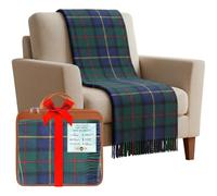 BRAW CLANS TARTANS Soft Wool Tartan knee blanket lap throw - lap blanket for sofa with Fringed Edges - Compact Travel essentials & Car seat throw - Macleod plaid