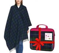 BRAW CLANS TARTANS Soft wool Tartan Poncho Blanket cape made in Scotland - Ruana cloak style - full body shawl - Mothers day Gift - Home, Travel, Camping - MacNeil of Barra Tartan