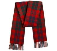 BRAW CLANS TARTANS Tartan Scarves for Women and Men - 100% Pure Lambswool Ross Red Tartan Scottish Lightweight Scarf 12x60 inches, Christmas, Mothers day Wedding Gifts