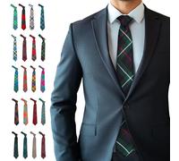 BRAW CLANS TARTANS Tartan Ties for men Made in Scotland - 100% wool - 3.15" width mens ties - Green tie for men - Mackenzie Scottish Tartan Valentines day, Fathers day, Wedding