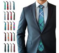 BRAW CLANS TARTANS Tartan Ties for men Made in Scotland - 100% wool - 3.15" width mens ties - Green tie for men - Douglas Ancient Scottish Tartan Valentines day, Fathers day, Wedding