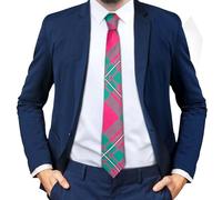 BRAW CLANS TARTANS Tartan Ties for men Made in Scotland - 100% wool - 3.15" width mens ties - Pink tie for men - MacGregor Hunting Ancient Scottish Tartan Valentines day, Fathers day, Wedding