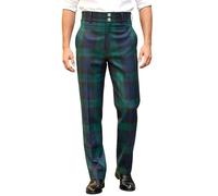 BRAW CLANS TARTANS Tartan trews for Men - Scottish Trousers - Authentic Black Watch Tartan - Waist 44 Inches - Inner Length 31 Inches (Regular) - Fathers Day, Highland Gifts