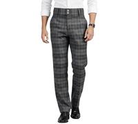 BRAW CLANS TARTANS Tartan trews for Men - Scottish Trousers - Authentic Grey Granite Tartan - Waist 42 Inches - Inner Length 33 Inches (Long) - Fathers Day, Highland Gifts