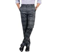 BRAW CLANS TARTANS Tartan Trousers for Men Regular fit, Expandable Waist, Plaid Check - Formal, Casual - Scottish Grey Granite Tartan Pants for Any Season, Wedding, Golf - Gift for Men
