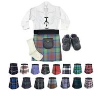 BRAW CLANS TARTANS Traditional Baby Kilt Outfit with baby kilt for 12-24 Months, Ghillie Shirt, Sporran, Brogues & kilt hose - Isle of Skye Tartan Scottish Baby Kilt Gift Set for Infants & Toddlers