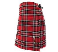 BRAW CLANS TARTANS Traditional Girls Kilt and Pin - Made in Scotland - Comfortable Fabric - Adjustable - Scottish Tartan Check Pleated Skirt