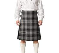 BRAW CLANS TARTANS Traditional Men's Kilt - 16oz Scottish 8 Yard Deluxe, Fringed Design with Extra Deep Pleats and Three Leather Straps - Special Occassions, Wedding