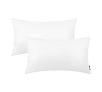 BRAWARM Decorative Throw Pillow Covers, Faux Leather Throw Pillow Cushion Covers, Solid Faux Leather Couch Cases for Living Room Garden Bed, True, 30cm x 50cm, Pack of 2