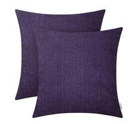 BRAWARM Pack of 2, Chenille Soft Throw Pillow Covers, Chenille Cushion Cover Pillowcase Shells, Decorative Couch Pillows for Living Room Car Sofa Chair 40cm x 40cm Plum Purple