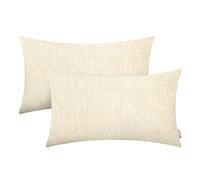 BRAWARM Pack of 2, Chenille Throw Pillow Covers 30cm x 50cm, Cream Chenille Cushion Cover Pillowcase Shells, Decorative Couch Pillows for Living Room Car Sofa Chair